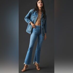 Paige Claudine Groove W/Rockin Hem High Rise Ankle Flare Jeans Size 32